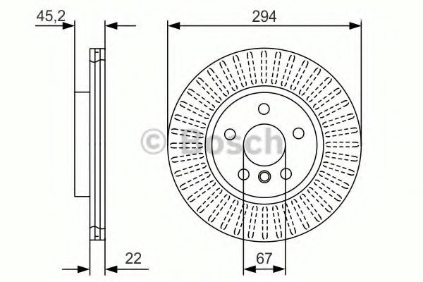 Диск гальмівний передній 0986479C91 BOSCH