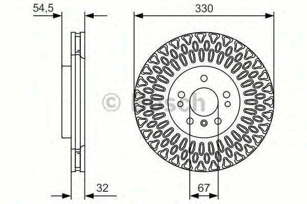 Диск гальмівний передній 0986479D08 BOSCH