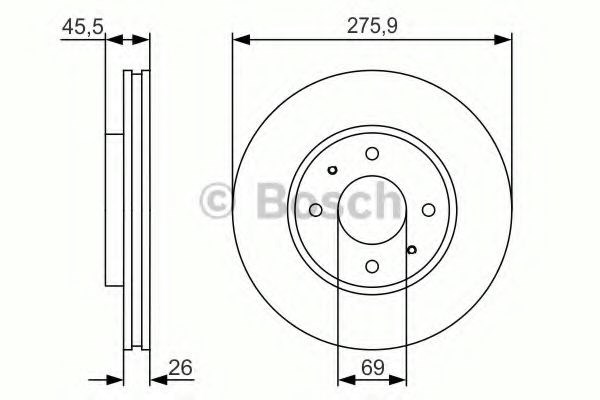 Гальмо дискове переднє 0986479R94 BOSCH