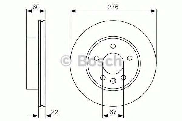 Диск переднього гальма 0986479R95 BOSCH