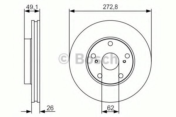 Гальмо дискове переднє 0986479S16 BOSCH