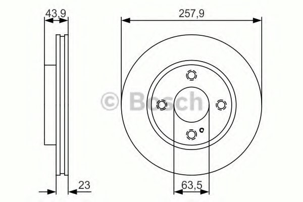 Диск гальмівний передній 0986479S38 BOSCH