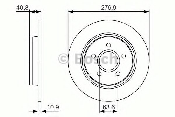 Bosch гальмівний диск задн. ford c-max (16&quot,) (28010,9) 0 986 479 S49