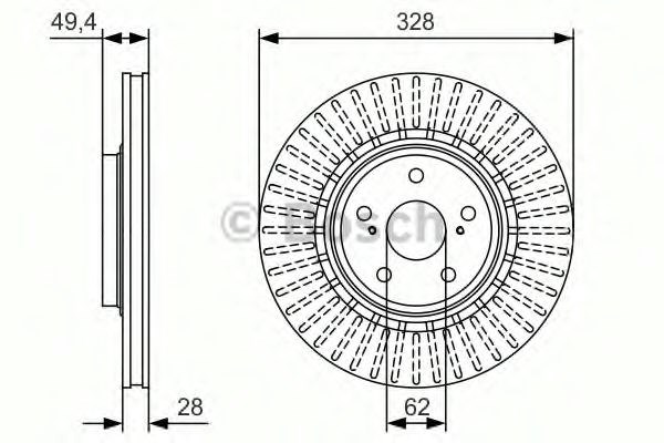 Гальмо дискове переднє 0986479T00 BOSCH