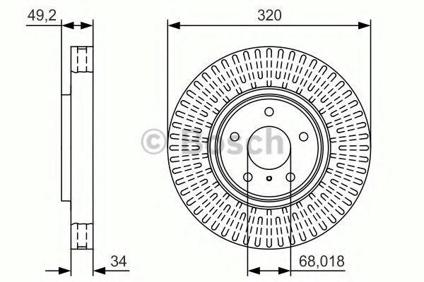 Гальмо дискове переднє 0986479T32 BOSCH