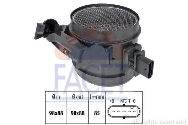 Датчик потоку (витрати) повітря, витратомір MAF - (Mass Airflow) 101355 FACET