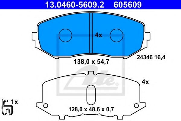 Колодки передні 13046056092 ATE