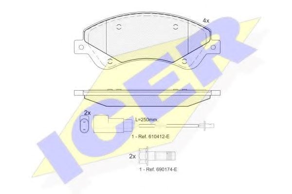 Передні гальмівні колодки 141792 ICER