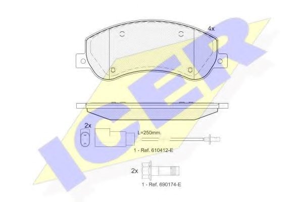 Передні гальмівні колодки 141793 ICER