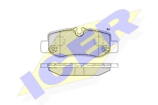 Задні гальмівні колодки 142192 ICER