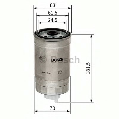 Bosch n4184 h=145mm фільтр паливний диз, audi 1,6-2,4 vw 1,9tdi volvo 2,5tdi 1 457 434 184