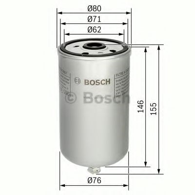 Bosch ,n4447 h=153mm фільтр паливний диз. man 4,6-12,0  84-96 1 457 434 447