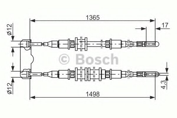 Bosch opel трос ручного гальма задн. vectra 4x4 90-,insignia 10- 1 987 477 130