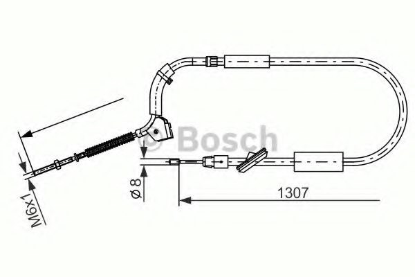 Bosch трос ручного гальма передн. db b245 1 987 477 223