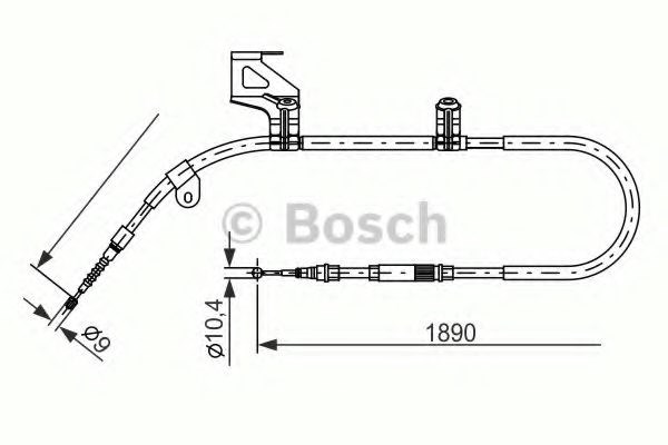 Bosch vw трос ручного гальма задн. лів. passat 96- 1 987 477 803