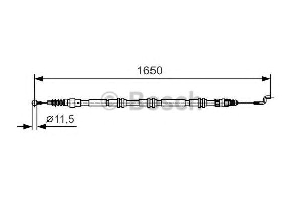 Гальмівний трос 1650mm vw t5 4motion ''rl-rr ''2,5-3,2 ''04-09 1 987 482 016