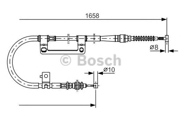 Bosch  kia трос ручного гальма прав.carens,shuma 1 987 482 100