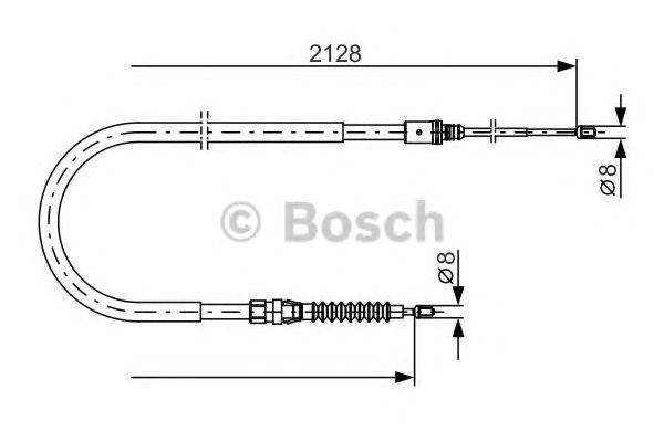 Bosch  peugeot трос ручного гальма лів./пр.308 sw 07-  2128/1330mm 1 987 482 324