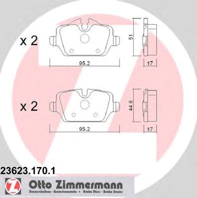Задні колодки 236231701 ZIMMERMANN