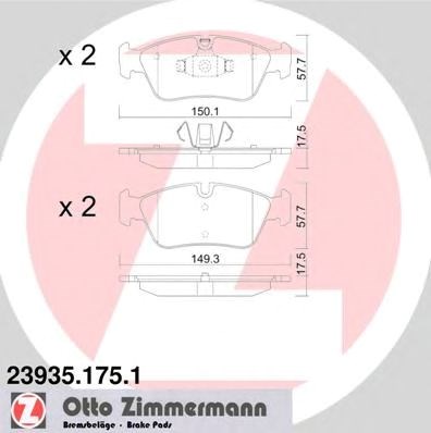 Колодки гальмівні дискові комплект 239351751 ZIMMERMANN
