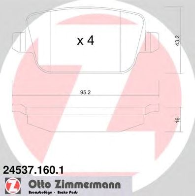Колодки на гальмо задній дисковий 245371601 ZIMMERMANN