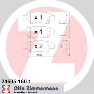 Колодки гальмівні задні, дискові 246351601 ZIMMERMANN