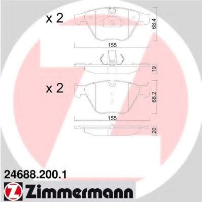 Передні гальмівні колодки 246882001 ZIMMERMANN