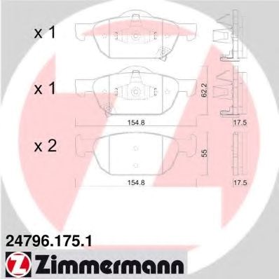 Гальмівні колодки 247961751 ZIMMERMANN
