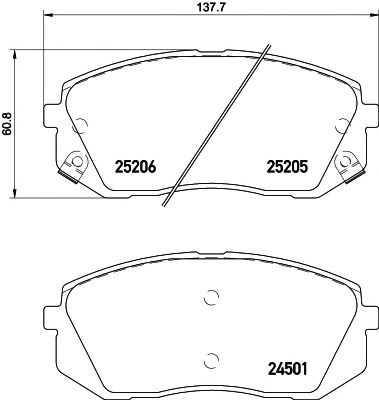 Колодки передні 2520501 TEXTAR