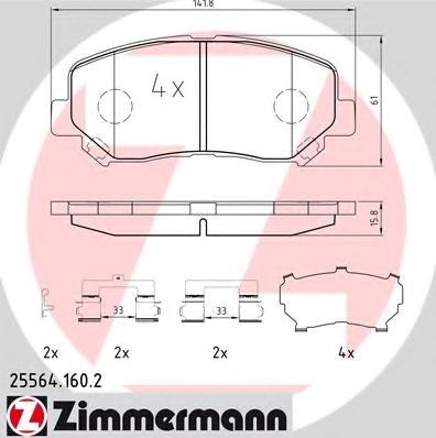 Передні гальмівні колодки 255641602 ZIMMERMANN