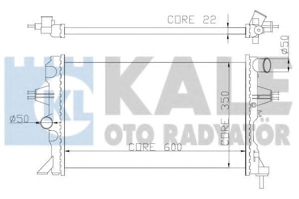 Kale opel радіатор охолодження astra g,zafira 1.4/2.2 363500