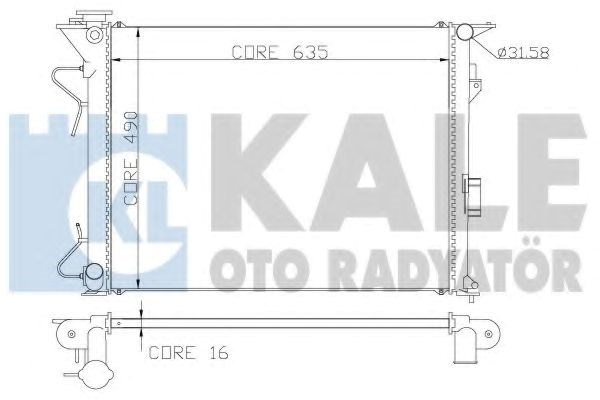 Kale hyundai радіатор охолодження двиг. grandeur, sonata v,vi 2.4/3.3 05- 369800