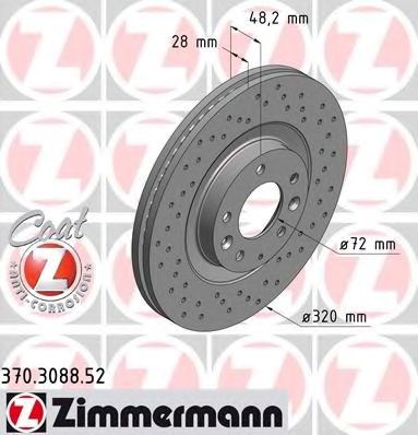 Диск переднього гальма 370308852 ZIMMERMANN