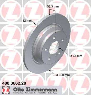 Диск гальмівний задній 400366220 ZIMMERMANN
