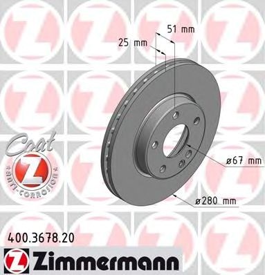 Гальмо дискове переднє 400367820 ZIMMERMANN