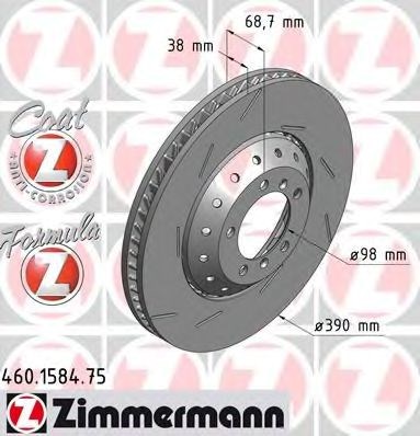 Гальмо дискове переднє 460158475 ZIMMERMANN