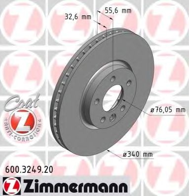 Диск переднього гальма 600324920 ZIMMERMANN