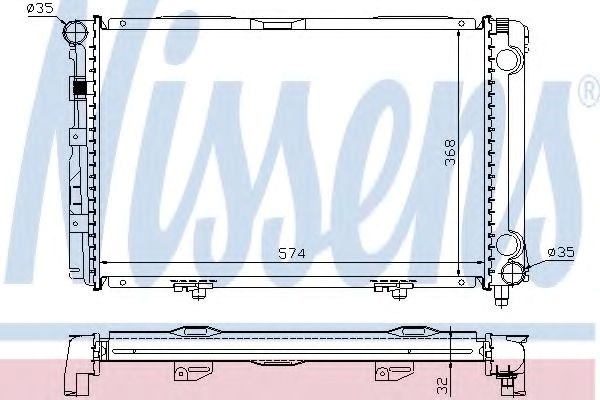 Радіатор водяний 62671A NISSENS