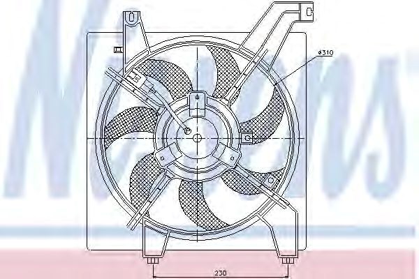 Nissens hyundai вентилятор радіатора двиг. elantra iii 1.6, 2.0 00-, getz 1.1-1.6 02- 85034