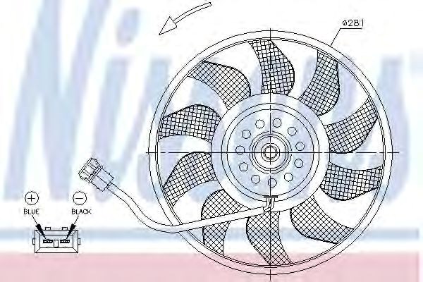 Nissens vw вентилятор радіатора t4 1.9d/2.5/2.5tdi 90- 85618
