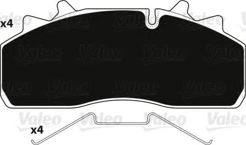 Колодки гальмівні передні, дискові 882228 VALEO