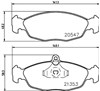 Колодки гальмівні передні, дискові 8DB355007531 HELLA