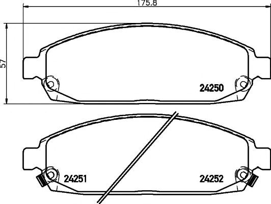 Колодки гальмівні передні, дискові 8DB355012101 HELLA