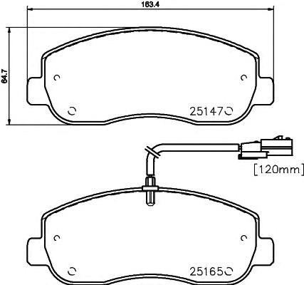 Колодки гальмівні дискові комплект 8DB355015291 HELLA