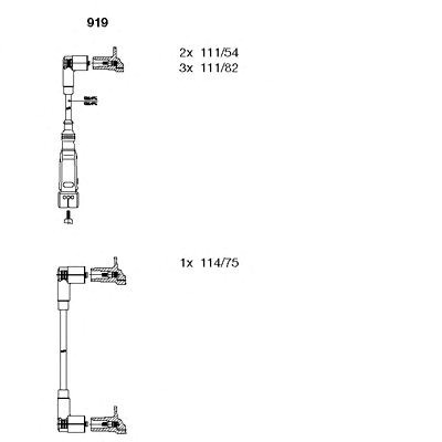 Комплект проводів vw transporter "2,5 "92-03 919