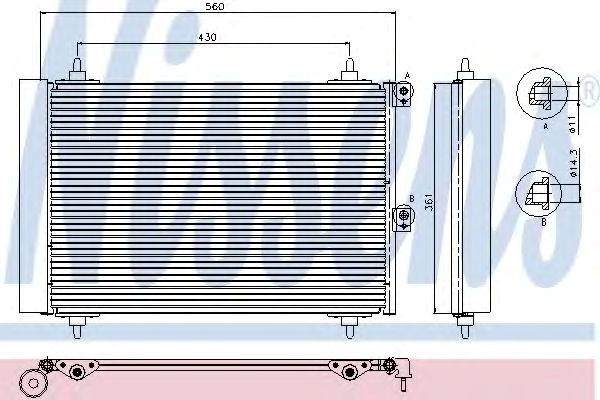 Nissens citroen радіатор кондиціонера (конденсатор) з осушувачем berlingo, xsara picasso, peugeot partner 05- 94870