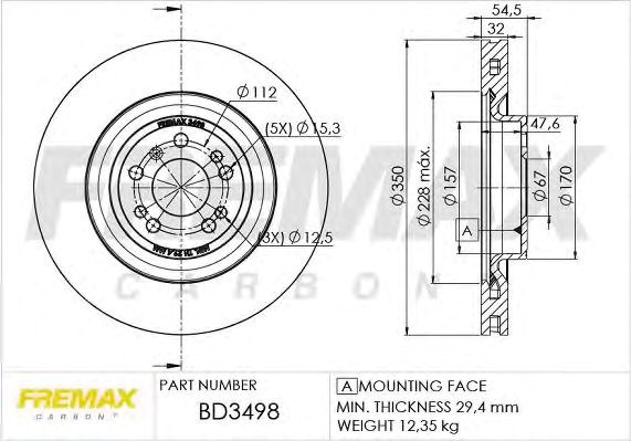 Гальмо дискове переднє BD3498 FREMAX