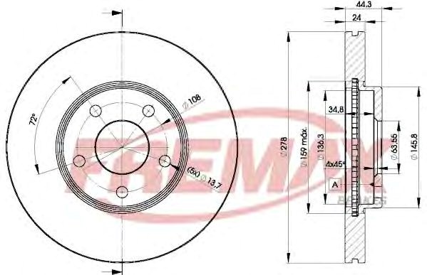 Гальмо дискове переднє BD5980 FREMAX