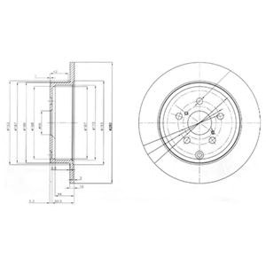 Delphi toyota гальмівний диск задній avensis 03- (28010) BG3912