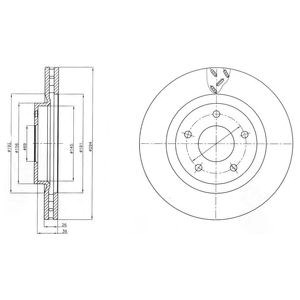 Delphi mitsubishi диск гальмівний передн.asx,dodge caliber,avenger 07- BG4246